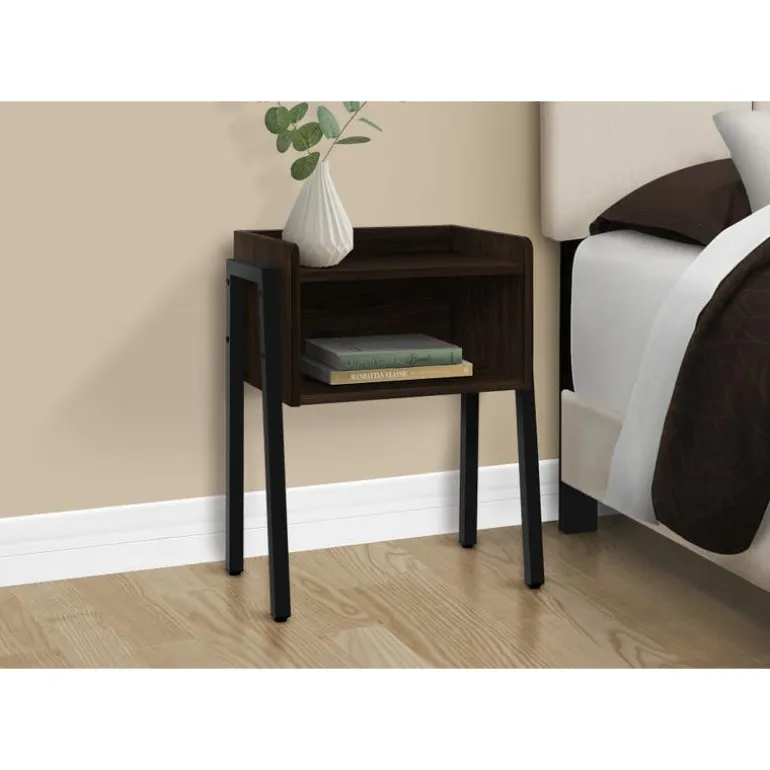 Side table / nightstand - tray top / 1 storage cubby / rectangular - 23"h - e - Monarch