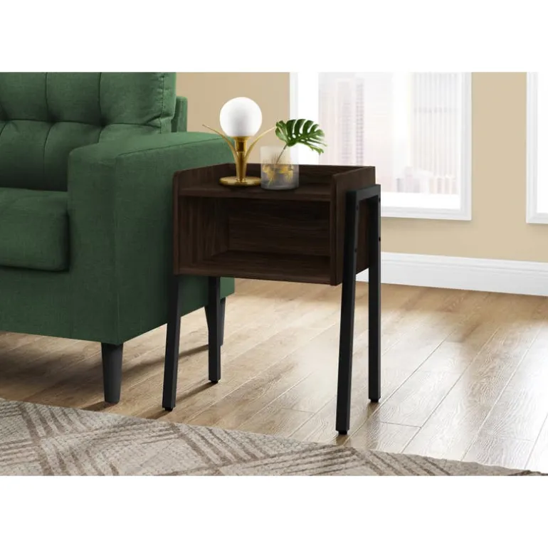 Side table / nightstand - tray top / 1 storage cubby / rectangular - 23"h - e - Monarch