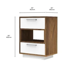 Side Table - White and Walnut