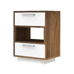 Side Table - White and Walnut