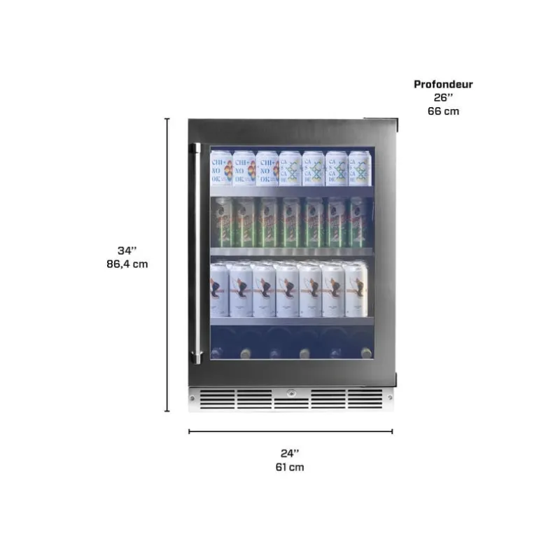 SILHOUETTE 24″ Built-in Beverage Center Stainless 24" - SPRBC052D3SS
