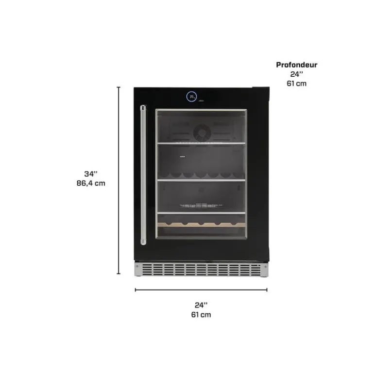 SILHOUETTE 24″ Built-in Beverage Center Black 24" - SRVBC050R