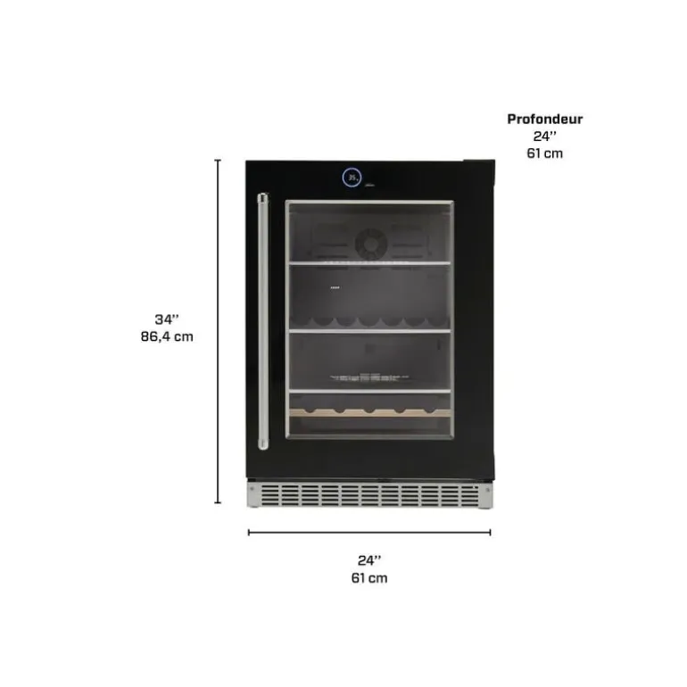 SILHOUETTE 24″ Built-in Beverage Center Black 24" - SRVBC050R-SS