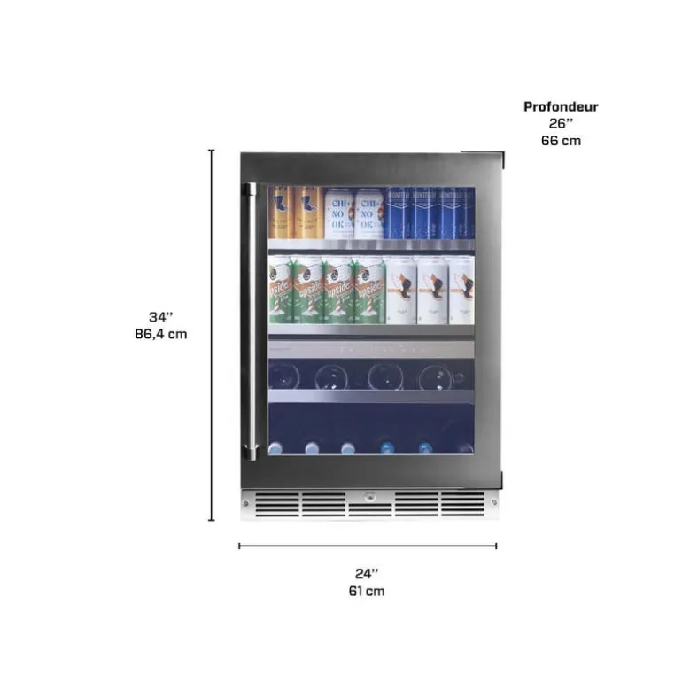 SILHOUETTE 24″ Built-in Wine and Beverage Center Black 24" - SPRWBC052D3S