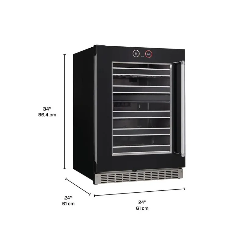SILHOUETTE Wine Cooler 24 in Black 24" - SRVWC050L-SS