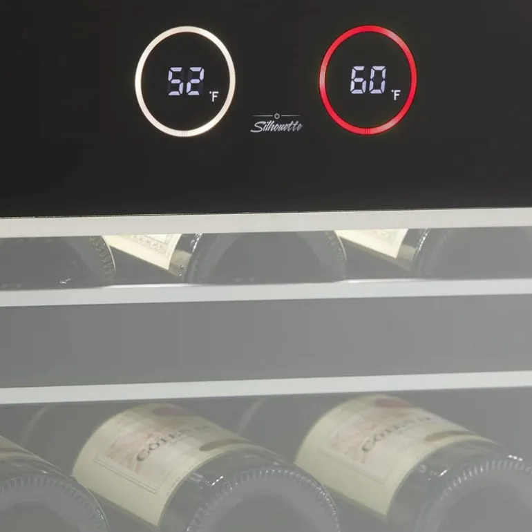 SILHOUETTE Wine Cooler 24 in Black 24" - SRVWC050R-SS