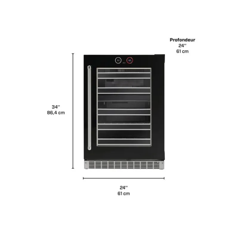 SILHOUETTE Wine Cooler 24 in Black 24" - SRVWC050R-SS