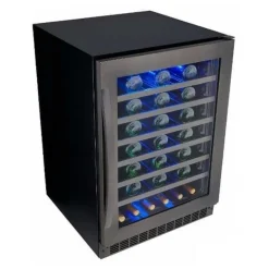 SILHOUETTE Wine Cooler Black Stainless 24" - SSWC056D1B-S