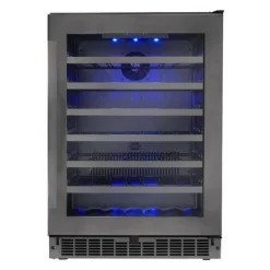 SILHOUETTE Wine Cooler Black Stainless 24" - SSWC056D1B-S
