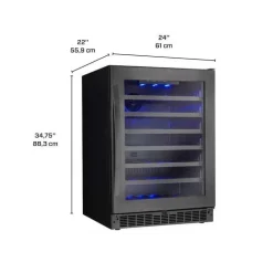 SILHOUETTE Wine Cooler Black Stainless 24