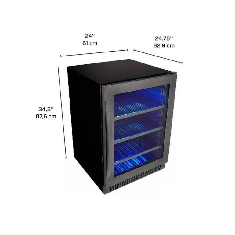 SILHOUETTE Wine Cooler Black Stainless 24" - SSBC056D3B-S