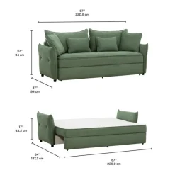 Sleeper Sofa with Storage - Green