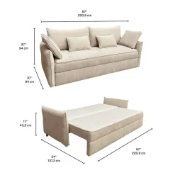 Sleeper Sofa with Storage - Beige