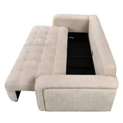 Sofa Bed with Under-Seat Storage - Beige