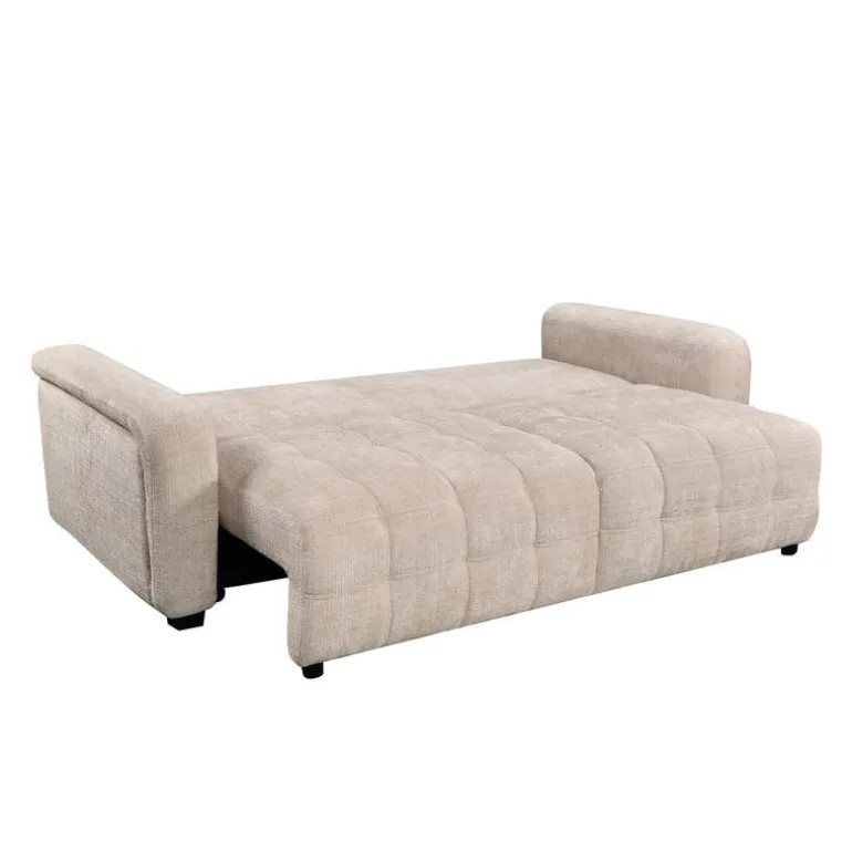 Sofa Bed with Under-Seat Storage - Beige