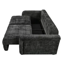 Sofa Bed with Under-Seat Storage - Grey