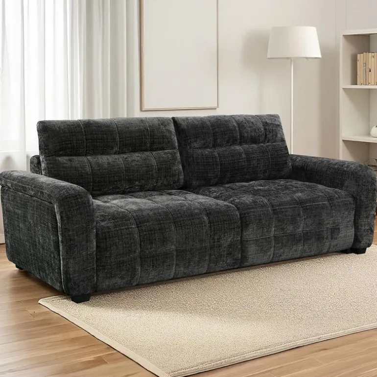 Sofa Bed with Under-Seat Storage - Grey