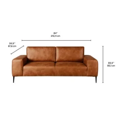 Sofa with Deep Seats and Square Armrests