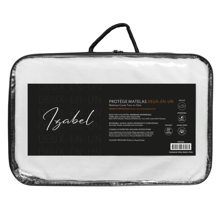 Split-Head Fresh Waterproof and Reversible Mattress Protector - Queen