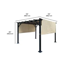 Steel Pergola 10' x 10' - Beige