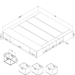 Storage Platform Bed With Baskets (78") - South Shore