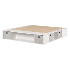 Storage Platform Bed With Baskets (78
