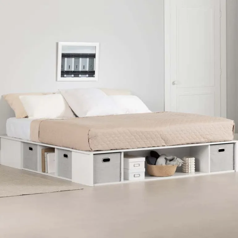 Storage Platform Bed With Baskets (78") - South Shore