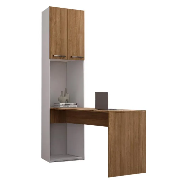 Storage Unit with Desk - Brown
