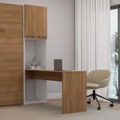Storage Unit with Desk - Brown