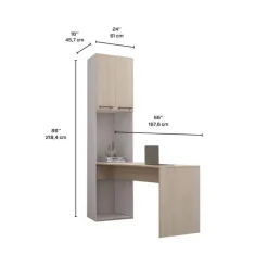 Storage Unit with Desk - Grey
