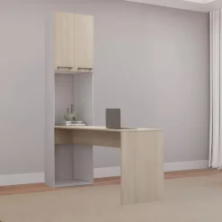 Storage Unit with Desk - Grey