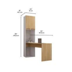 Storage Unit with Desk - Natural