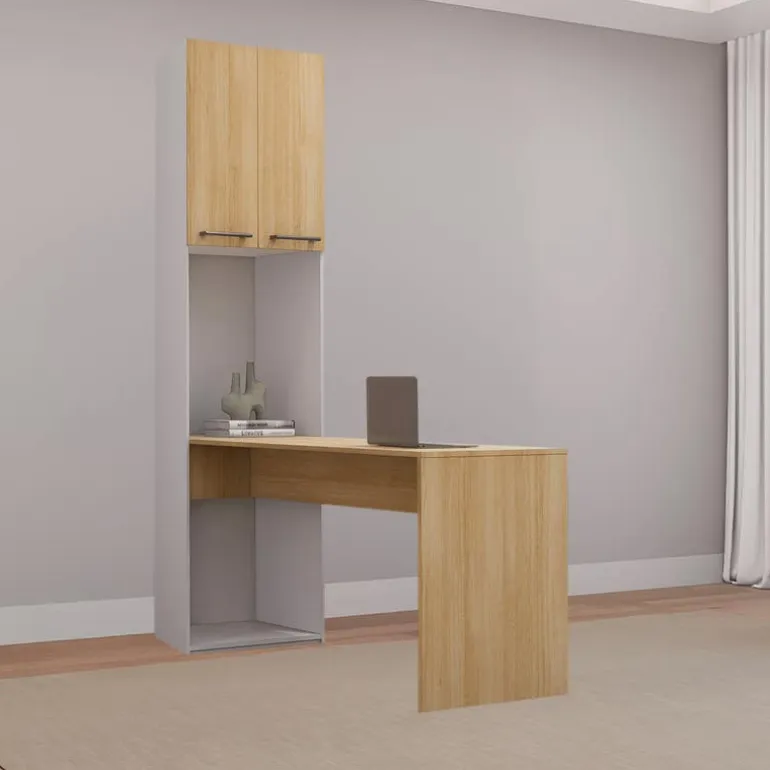 Storage Unit with Desk - Natural