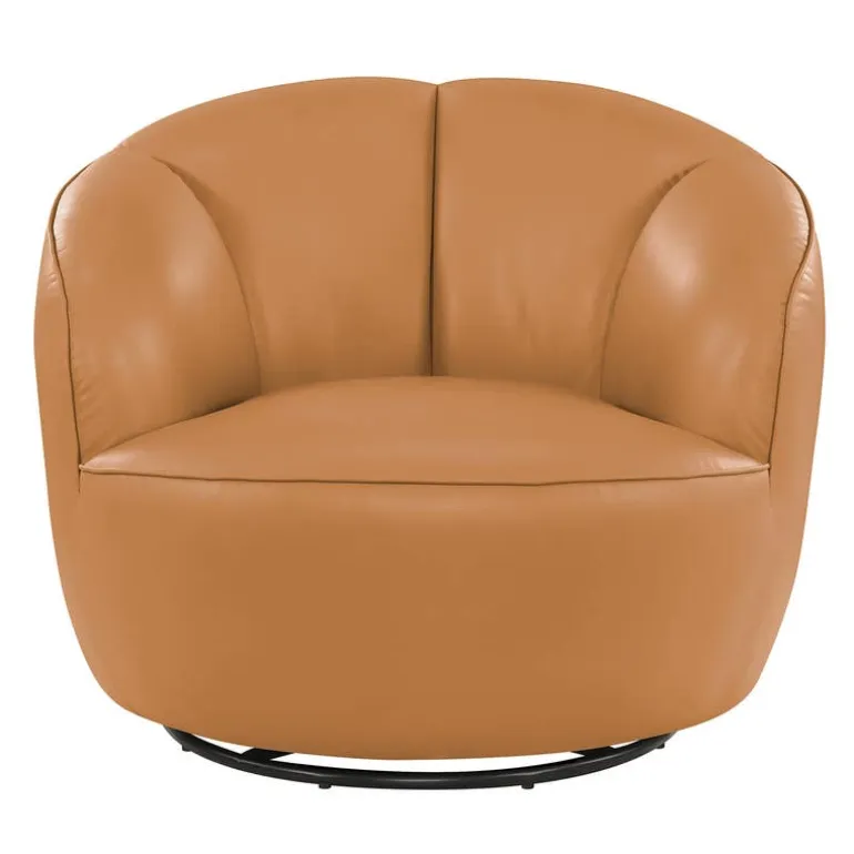 Swivel Accent Armchair - Caramel