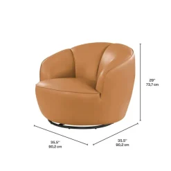 Swivel Accent Armchair - Caramel