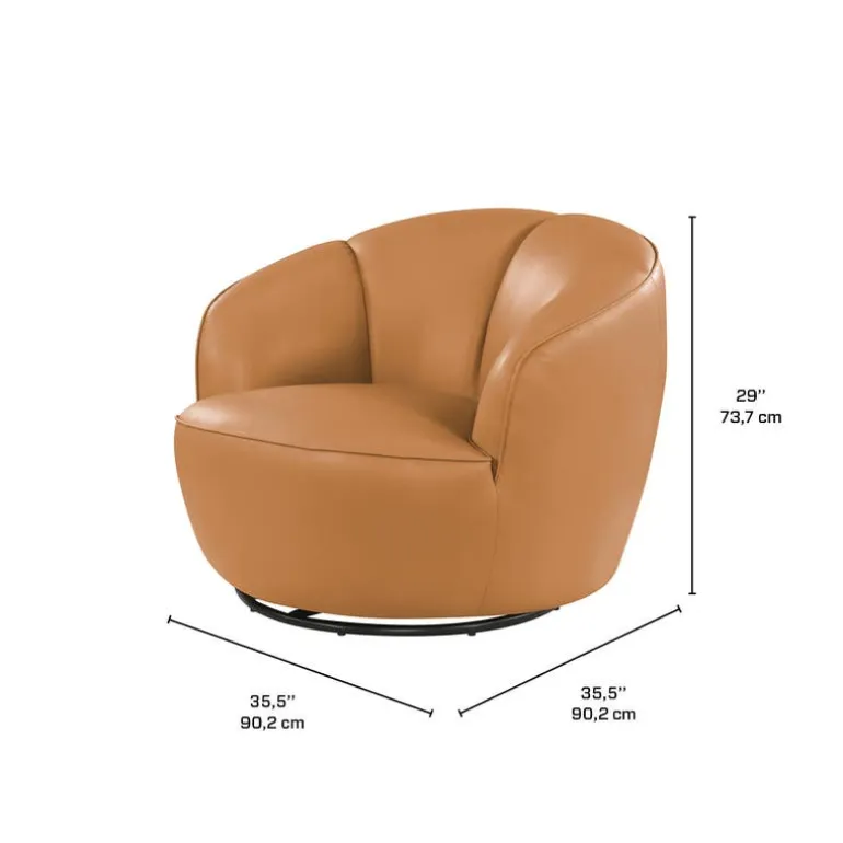 Swivel Accent Armchair - Caramel