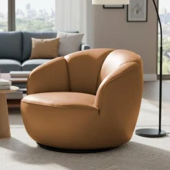 Swivel Accent Armchair - Caramel