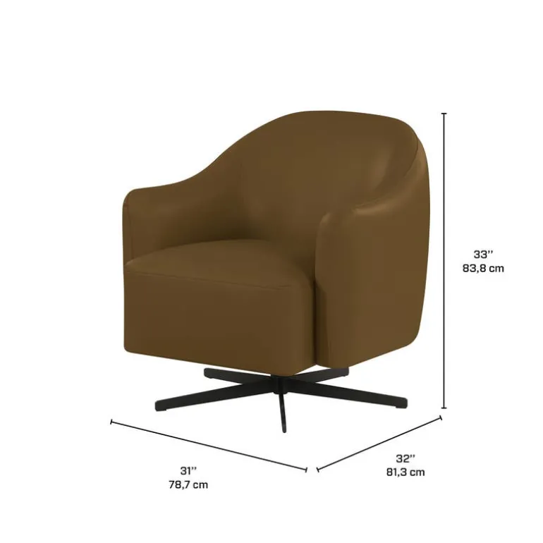 Swivel Accent Armchair - Caramel