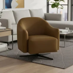 Swivel Accent Armchair - Caramel
