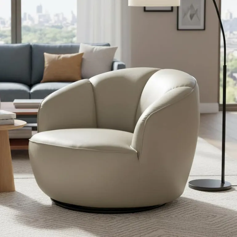 Swivel Accent Armchair - Grey