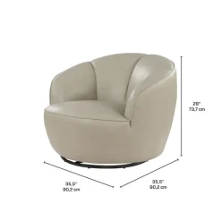 Swivel Accent Armchair - Grey