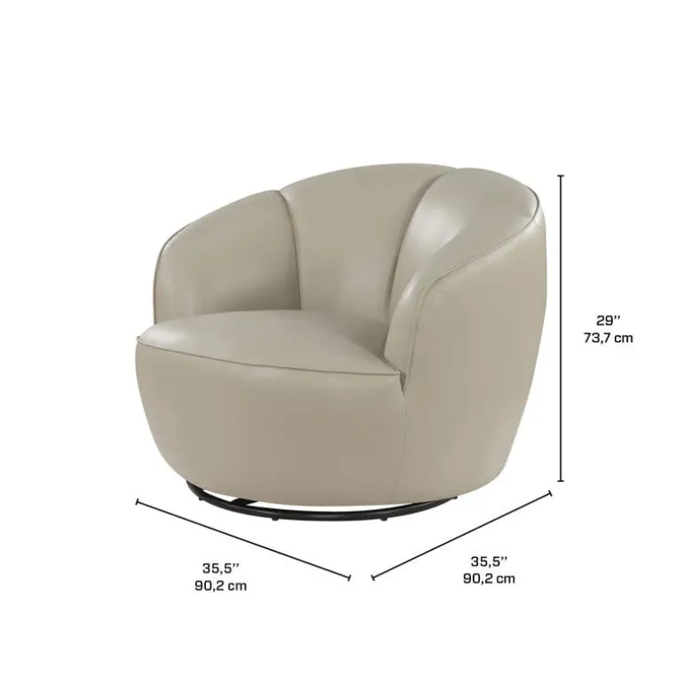 Swivel Accent Armchair - Grey