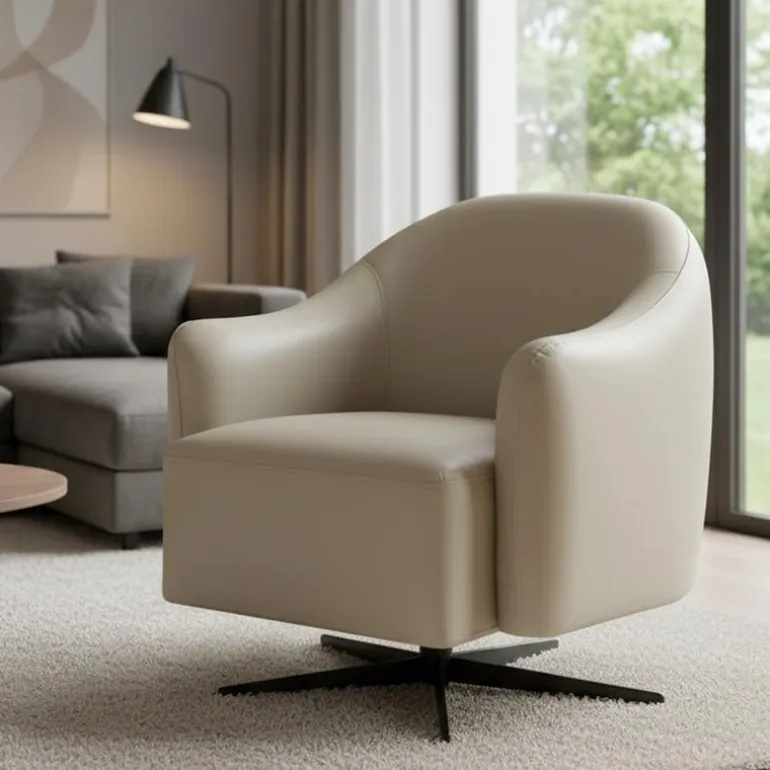Swivel Accent Armchair - Grey