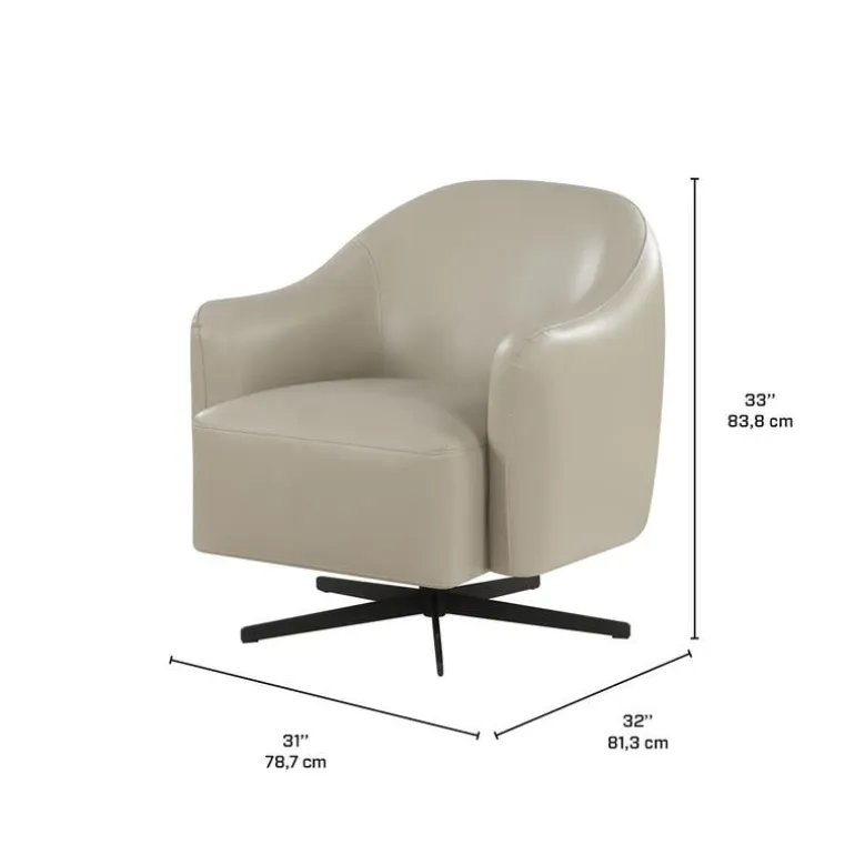 Swivel Accent Armchair - Grey