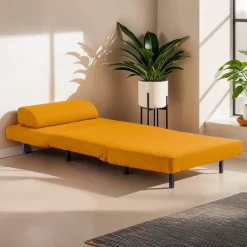 Swivel Armchair Bed - Yellow
