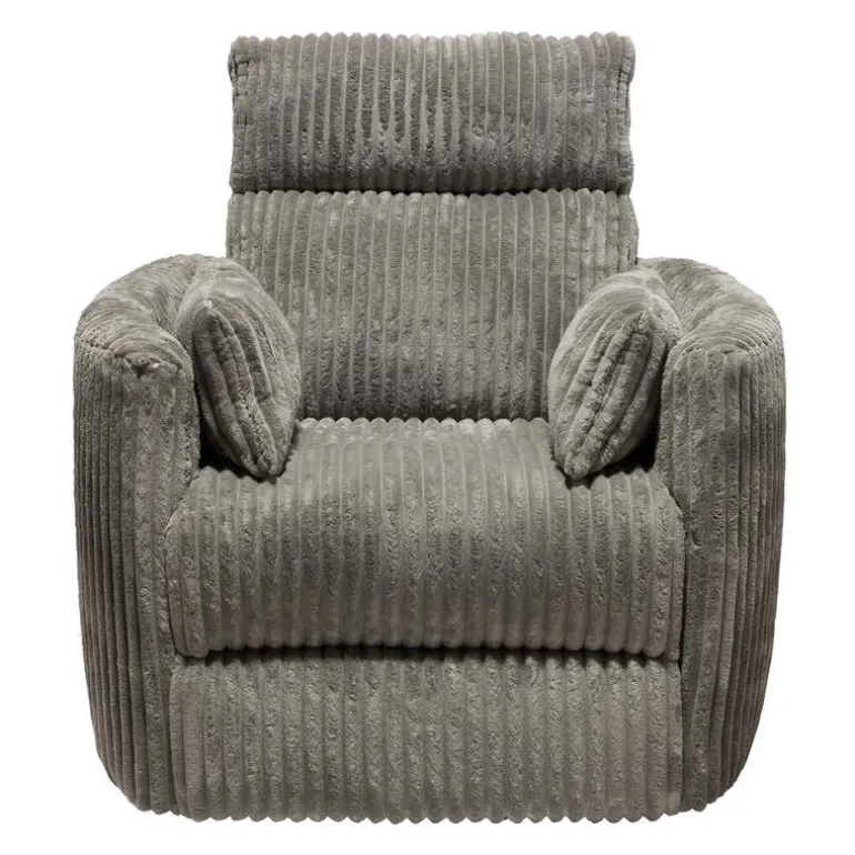 Swivel Corduroy Velvet Rocker Recliner - Grey