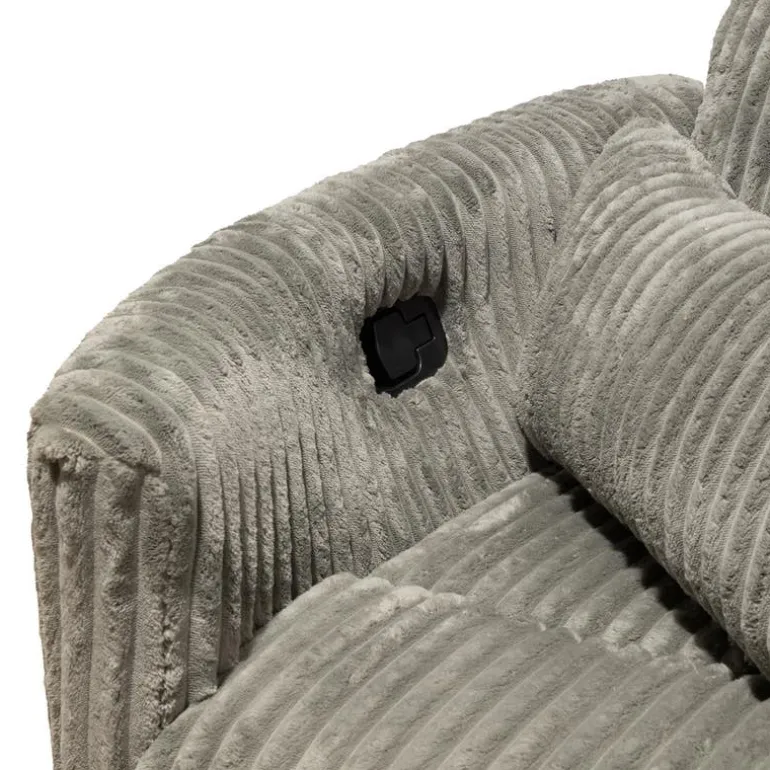 Swivel Corduroy Velvet Rocker Recliner - Grey
