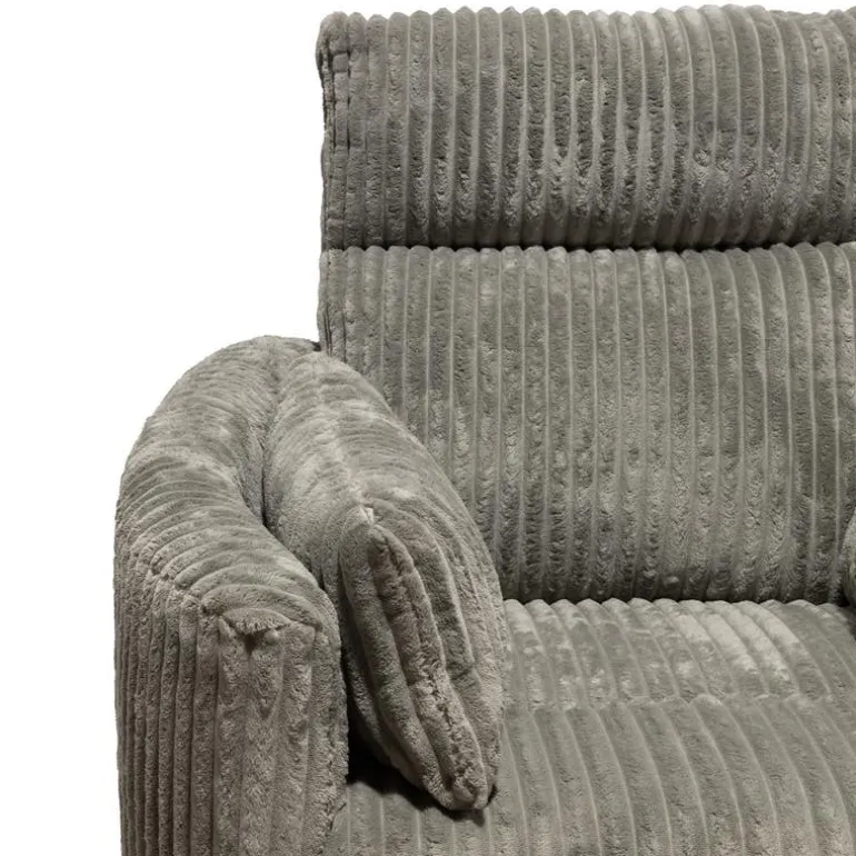 Swivel Corduroy Velvet Rocker Recliner - Grey