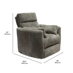 Swivel Corduroy Velvet Rocker Recliner - Grey