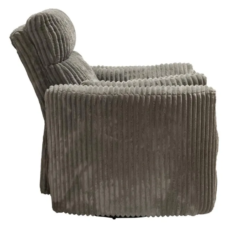 Swivel Corduroy Velvet Rocker Recliner - Grey